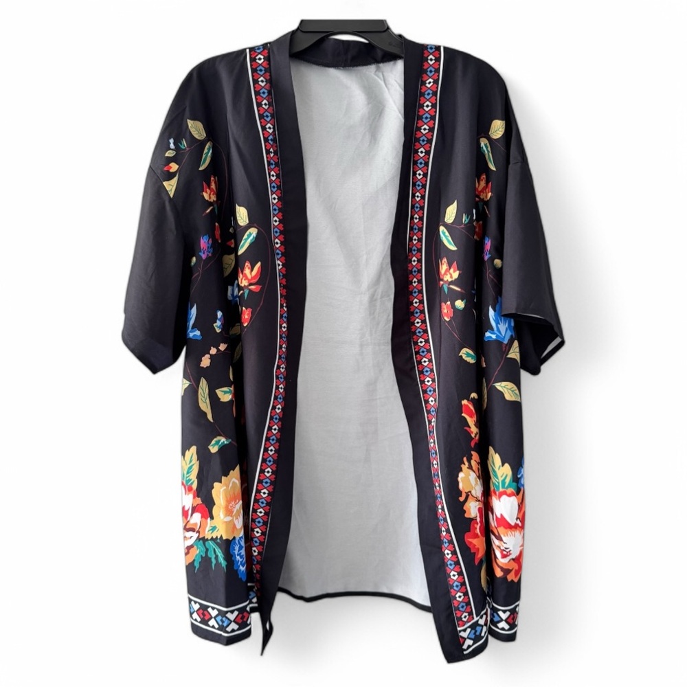 Floral Kimono and Shorts Set Women’s 3XL Plus Size Vacation